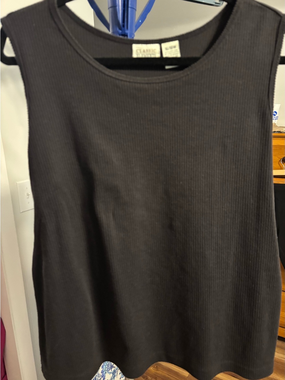 Classic Elements Black Ribbed Tank Top